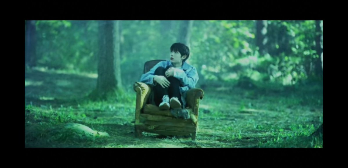 JAY AND SUNOO:Sunoo woke up in the middle of the forest. You can see that he looks scared and confused because he still didn't know what happened. He was seated on an old sofa. I think that sofa is related to where Jay is. +