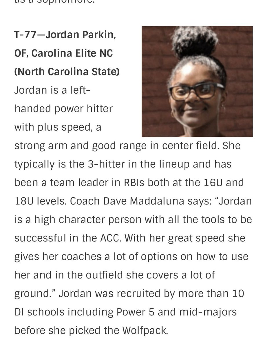 CarEliteNCorg's tweet photo. Congrats to Jordan Parkin on being recognized by Extra Innings Softball within the Top 100 of the Final rankings for the class of 2021! We are proud of you JP #🐝Elite @ExtraInningSB @CoachPatrick_ @JP_softball https://t.co/DhTkRCpAI9