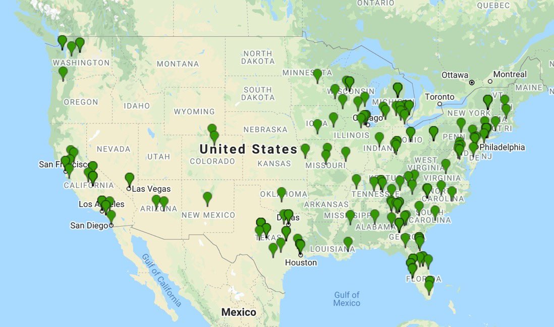 This map shows where we at  @ProtectVotes have volunteers signed up to photograph precinct results. We hope to recruit hundreds more to cover as many precincts in each county as we can. In some places we have only 1-2 volunteers. Please join us if you can!  #PhotoFinish 4/