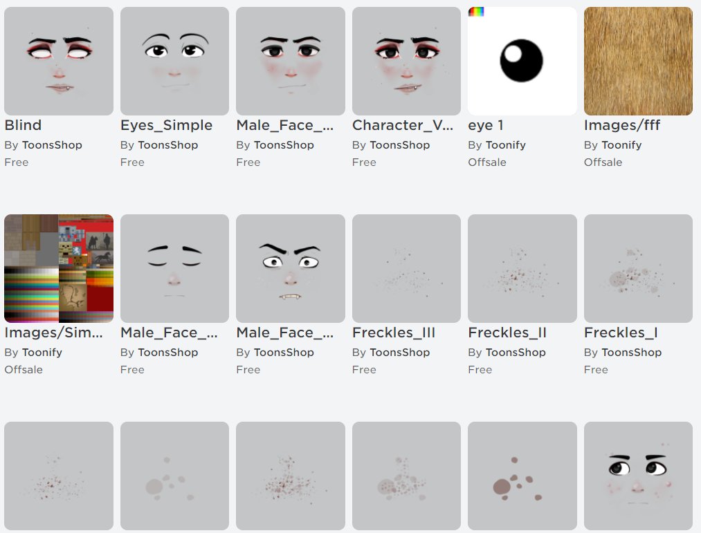 freckles roblox face code