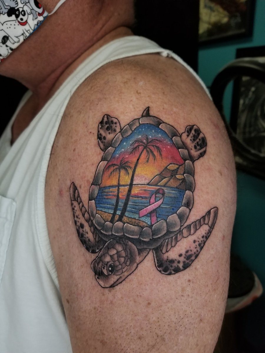 I want to thank Shari <a href="/LuckyBellaTat2/">Lucky Bella Tattoos</a> for helping me honor my little sister who beat breast cancer.   Shari, you did an awesome job.