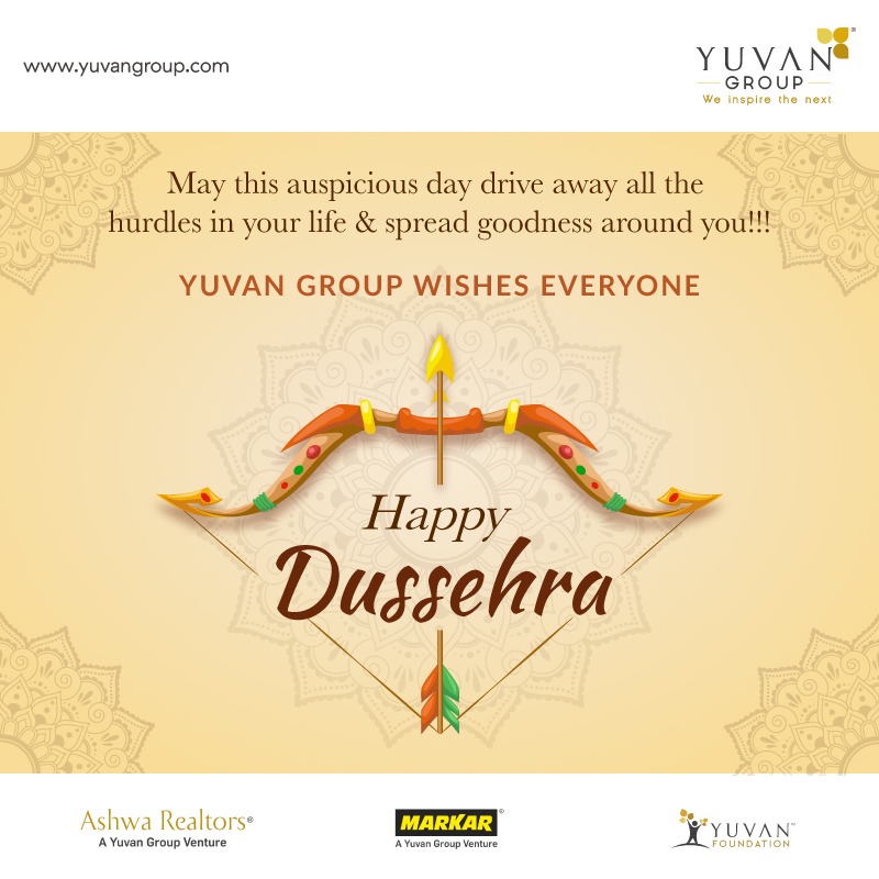 yuvangroup_2014's tweet photo. May this festival brings positivity & happiness. Here's wishing everyone happy & prosperous Dussehra!
#YuvanGroup #AshwaRealtors #Markar #YuvanFoundation #Thane #RealEstate #Mumbai #Dussehra #Festivevibes #Celebrations #HappyDussehra #Vijayadashami https://t.co/BRphCN2m0P