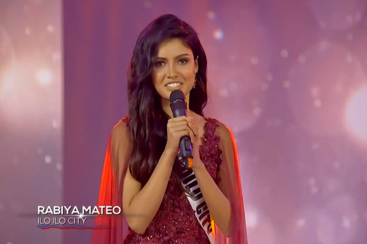 ABSCBNNews's tweet photo. LOOK: Newly crowned #MissUniversePhilippines2020 Rabiya Mateo from Iloilo City. https://t.co/glLcKqMMqU