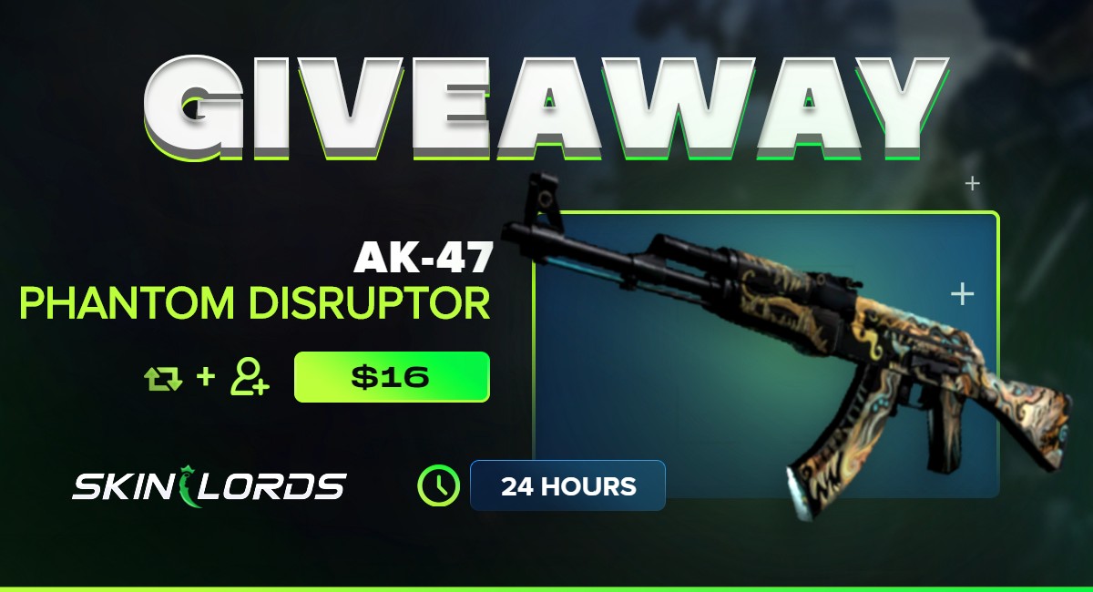 SkinLords's tweet image. AK-47 Phantom Disruptor Giveaway!

✅ Over 50 free bonuses (optional): SkinLords.com
✅ Retweet
✅ Follow us
✅ Turn on notifications

Ends in 24 hours! Good luck! #skinlords #csgogiveaway