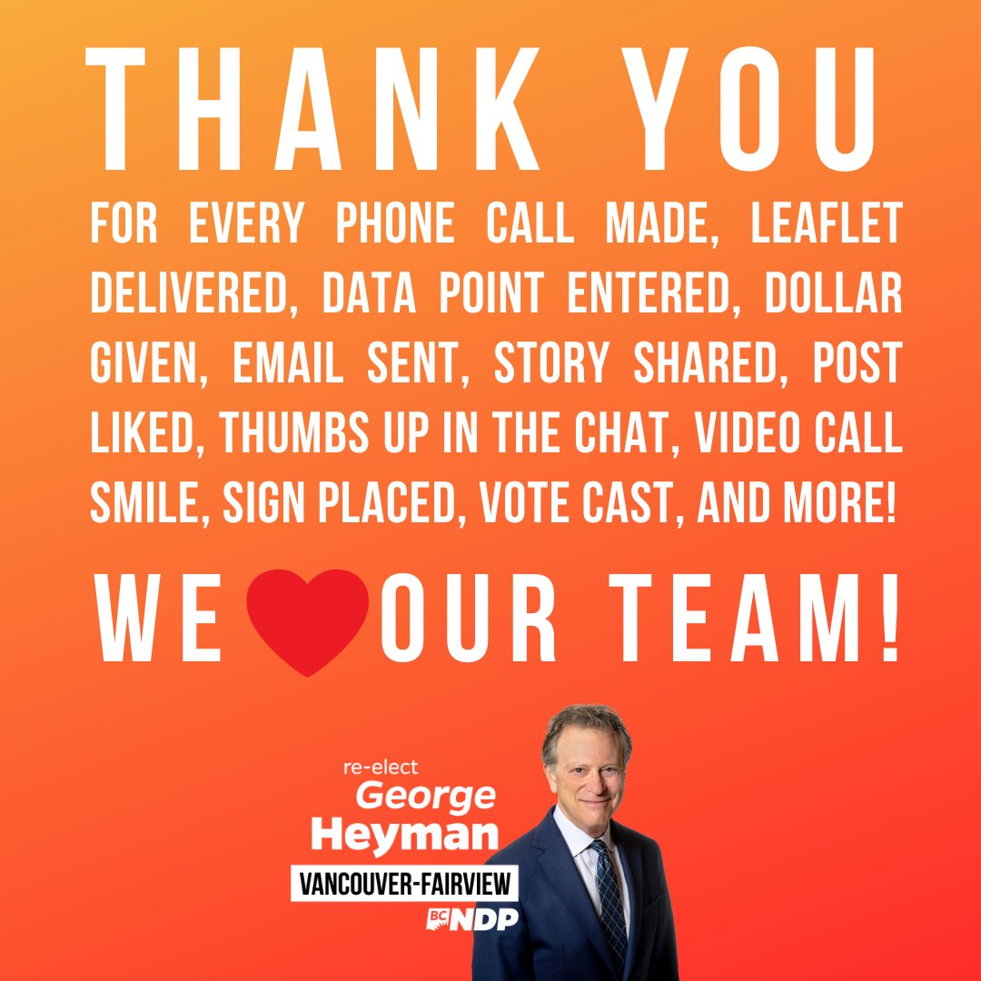 GeorgeHeyman's tweet photo. Our #VancouverFairview campaign is powered by people - for people
Our numbers are many, our voices are strong, and we took care of each other everyday. Thank you to #TeamHeyman volunteers for your constant hard work, your dedication & commitment to keep moving forward, together https://t.co/eC9axU3JdN