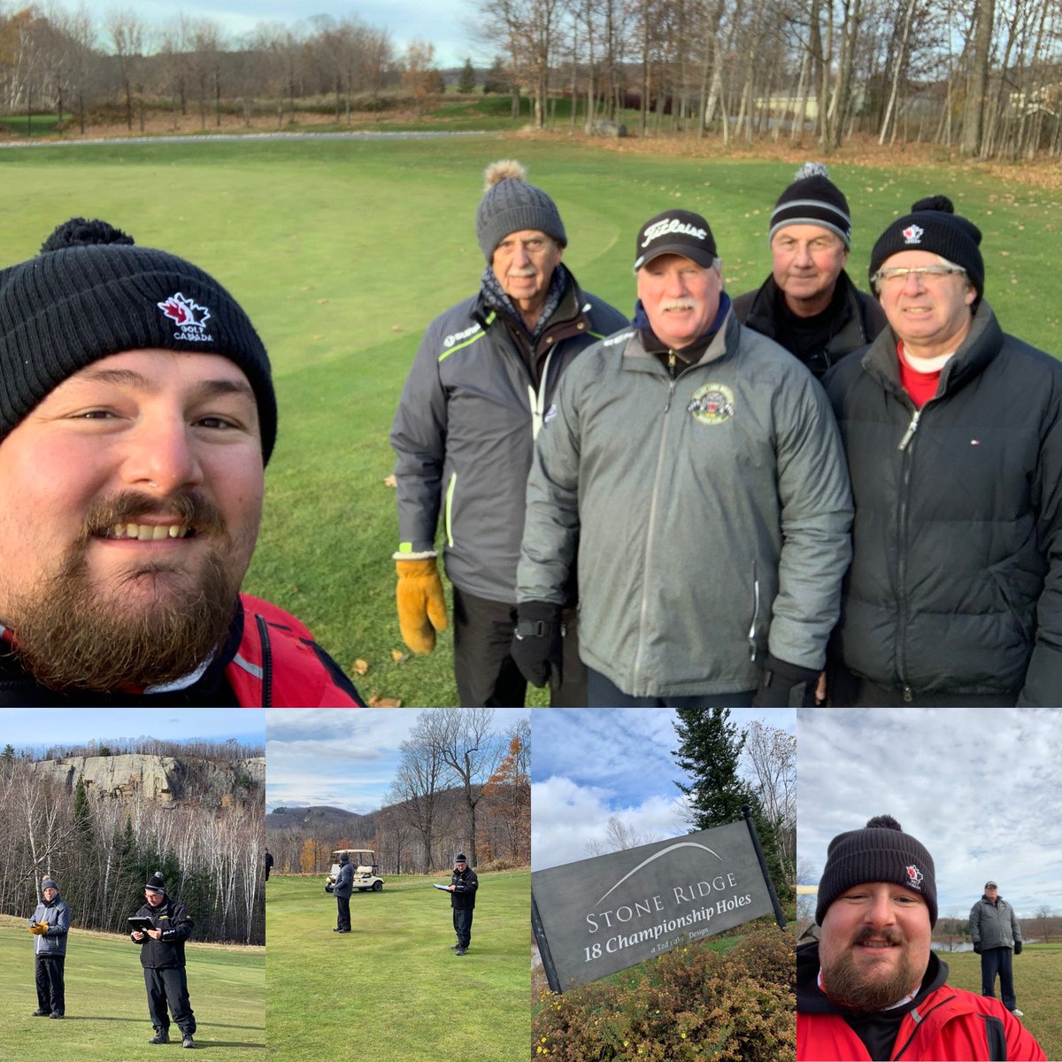 OwenRigg's tweet photo. Another Day, Another Course! Ratings Team spent the day at Stone Ridge at Elliot Lake. One more day to finish off the last 7 holes. #golfnga #golfontario #golfcanada #nosnowplease https://t.co/hvLjeV0Lqt