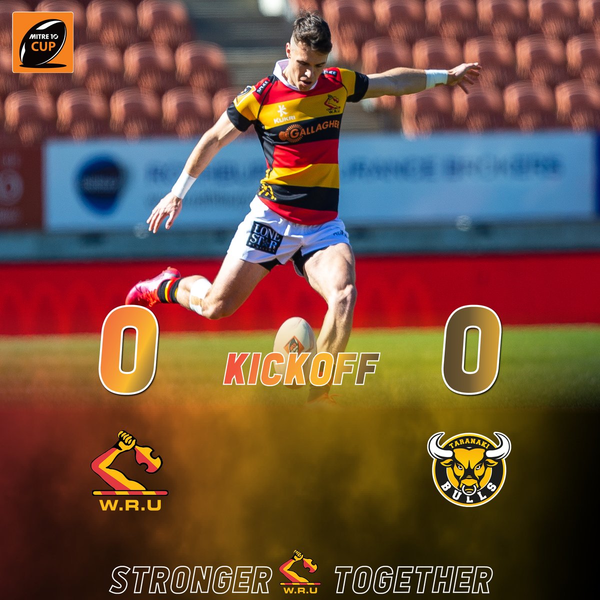 WaikatoRugby's tweet photo. KICKOFF l Both the Ryan Wheeler Memorial trophy and @ChiefsRugby Country Cup are on the line as we host @TaranakiRugby at FMG Stadium Waikato in game 2 of the #DoubleHeader.
#WaikatoRugby #WAIvTAR #Mitre10Cup #StrongerTogether https://t.co/T4pJmUofgm