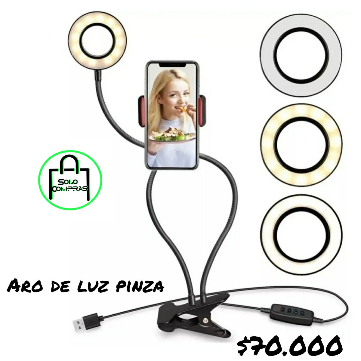 solo_compras's tweet photo. Aros de luz de varios tamaños, disponibles con precio de lanzamiento. https://t.co/taHvBN35rA