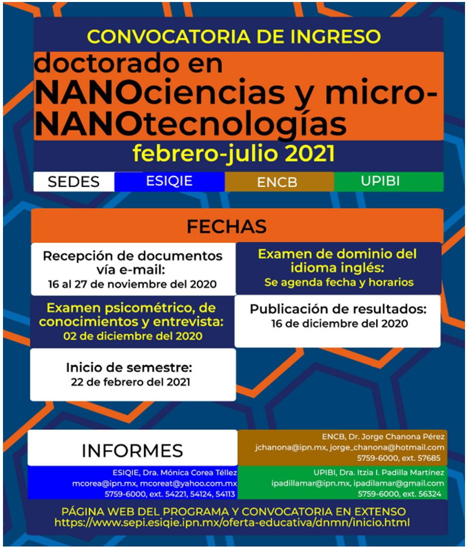 humefigueroa's tweet photo. Doctorado en Nanociencias - IPN, Convocatoria Feb-Jul 2021. https://t.co/GECJXvvZkb