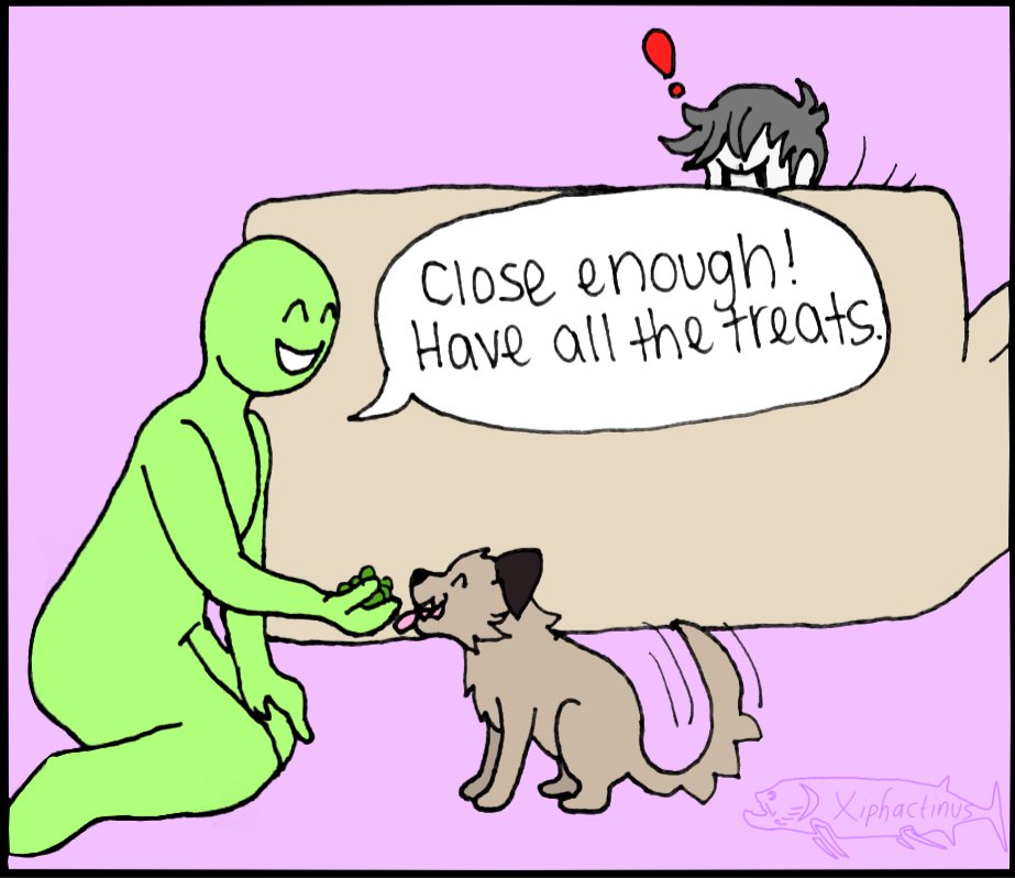 Day 23: roll

My dog forgets how to do his two tricks, but my aunt likes to give him treats anyway.

#spookytimearts2020 #spookytimearts #dog #dogtricks #comic #dumbdog