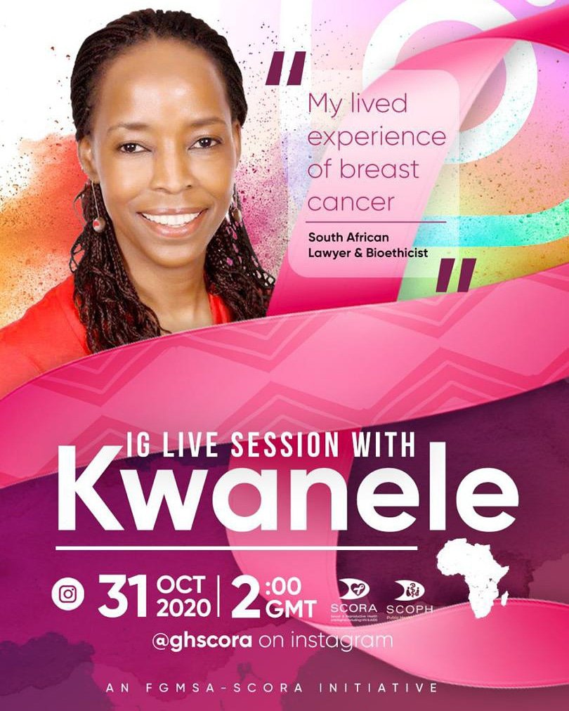 | NEXT EVENT: IG LIVE WITH KWANELE <a href="/breastlessAfrik/">Kwanele Asante, BA Liberal Arts, LLB, MSc Med</a> |

We invite all medics in AFRICA to join us (Scora &amp; Scoph) as we talk with Kwanele on her experience of living with breast cancer, remission &amp; healthcare advocacy. 

Make sure to follow us on Instagram: instagram.com/invites/contac…