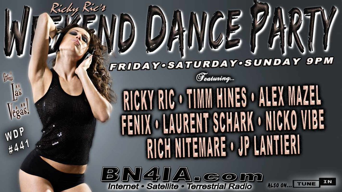 #NowPlaying❗ @RickyRicMix's #WDP441 ⚡
On @BN4IA #Radio #LasVegas❗
Tune In Here ☞ https://t.co/bYZahvMEEF & https://t.co/Ac4s6bZCUM ☜
#radio #dance #trance #house #edm #DJSets #DJs https://t.co/caF5PqIBFy