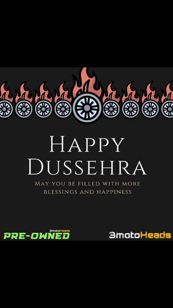 3motoheads's tweet photo. Wish you a very #HappyDussehra.
We wish we all overcome the evil which is keeping us away from our friends and loved ones. 
Till then stay safe.
#3motoheads
#Vijayadashami #Vijayadashami2020 
#happydussehra2020 https://t.co/vCpxtj2OXD