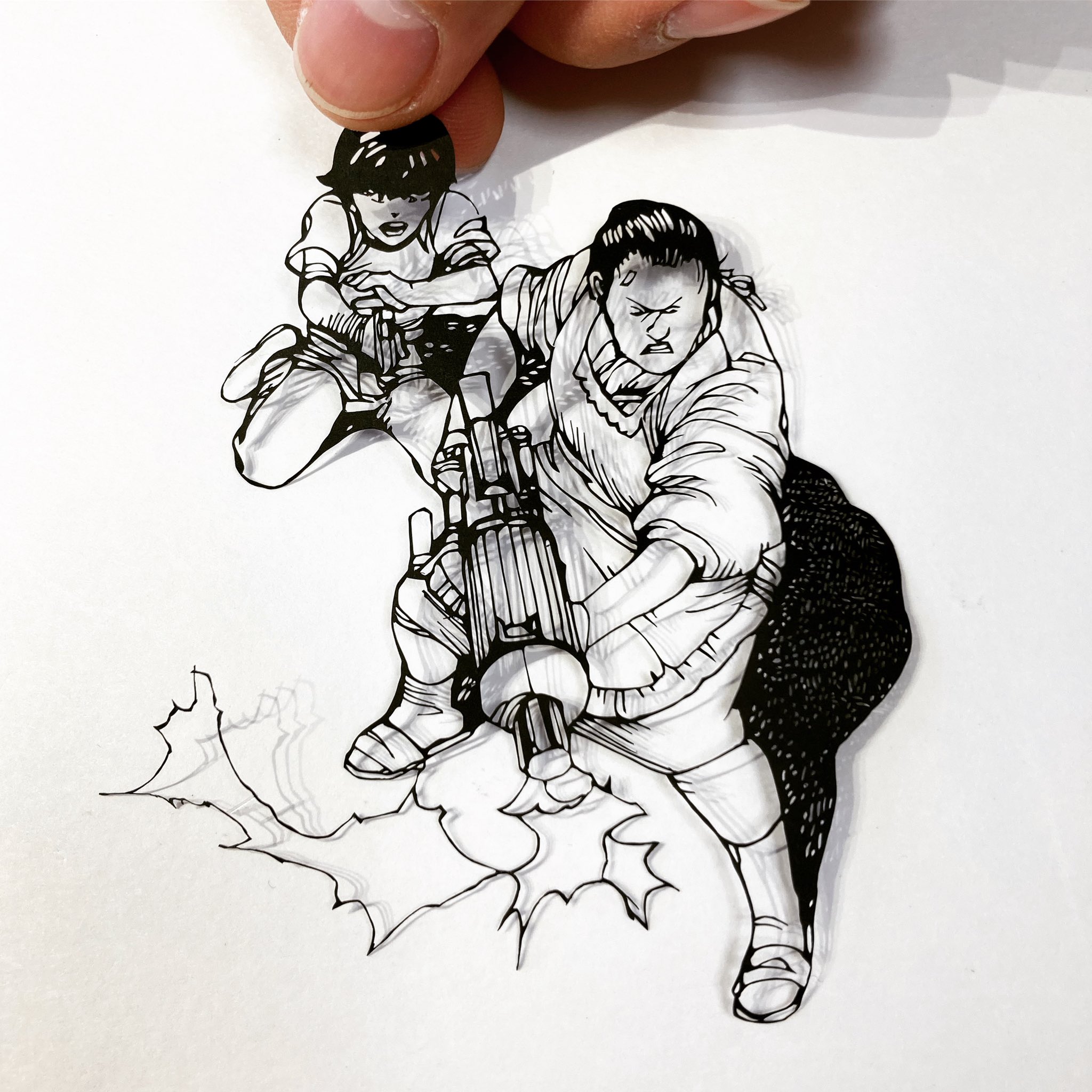 Flyingplatform チヨコおばさんの割烹着とバズーカ これは多分バズーカだと思う って最高 Akira 切り絵 Flyingplatform チヨコおばさんの割烹着とバズーカ これは多分バズーカだと思う って最高 Akira 切り絵
