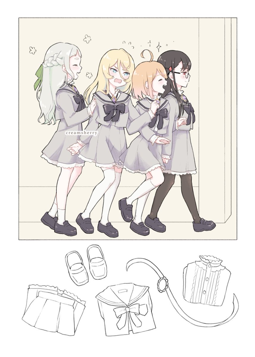 #creamtober2020 day 25: high (school girls) (≧∀≦)✨

new uniforms and a new friend :D 