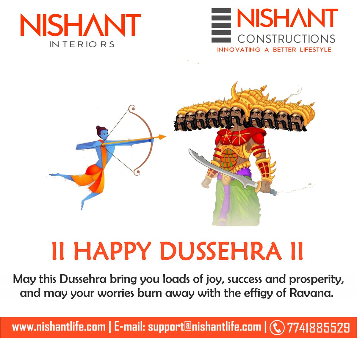 nishantnasik's tweet photo. May this Dussehra bring you loads of joy, success and prosperity, and may your worries burn away with the effigy of Ravana. Wishing you a #HappyDussehra 

#Nishantconstructions #Nishantlife #festivals #realestate #Nashik #Mumbai #Pune #Dussehra https://t.co/q09KJf2MHg