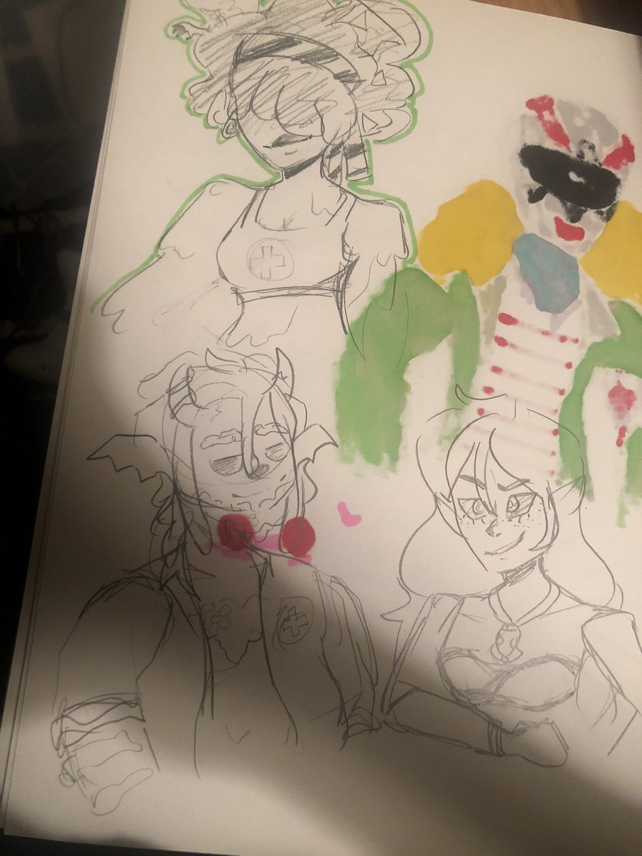 sc0gean's tweet photo. I feel like Mrs Weaving confiscated good lighting AND my patience while drawing these... #MonsterCamp https://t.co/StPE5onl7o
