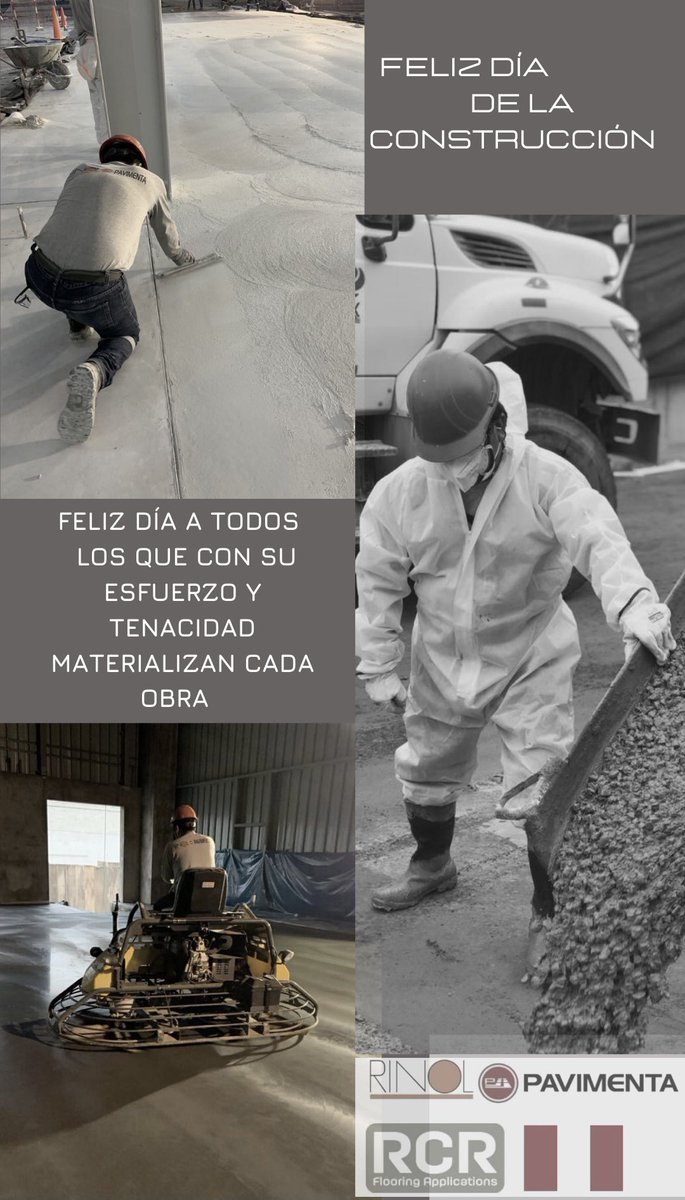 Queremos brindar un homenaje a nuestros colaboradores, que trabajan tenazmente en cada proyecto, esforzándose cada día ... para lograr grandes obras! Feliz día de la construcción!      #construccion #25deOctubre #construccioncivil #manodeobra #losasindustriales #losasdeconcreto