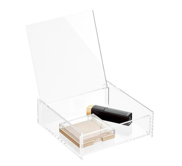 LEO: acrylic hinged lid box, so that cool thing you have can stay safe but also everyone can definitely still see it  https://www.containerstore.com/s/acrylic-square-hinged_lid-box/d?q=display&productId=10031027