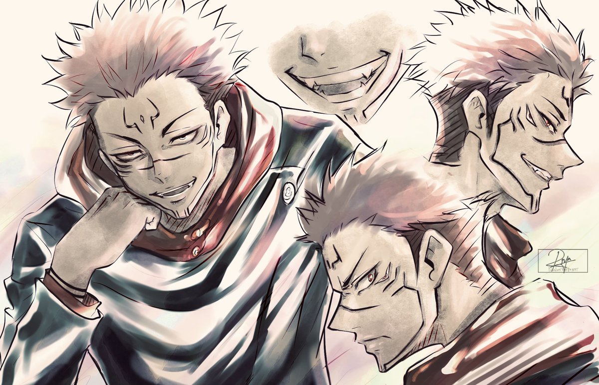 riyalise's tweet image. some of my coloured jujutsu kaisen art from this week