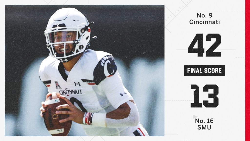No 16 Smu Loses To No 9 Cincinnati 42 13