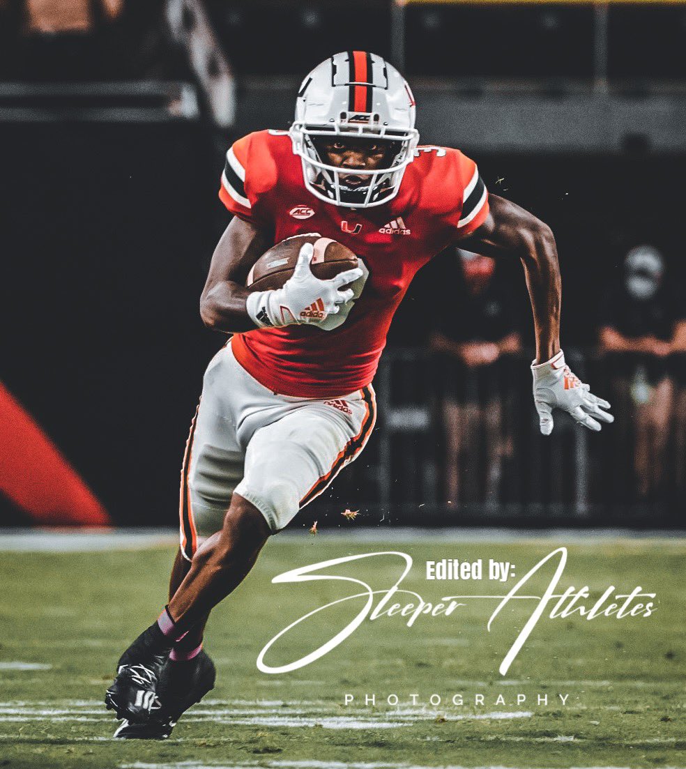 #StThomasAquinas HS (FL) alum & #Miami #Hurricanes WR Mike Harley Jr. (@MikeHarleyjr) finishes with career highs in catches and yards with 10 for 170 yards & a TD vs #Virginia https://t.co/HALbtuKx6L
