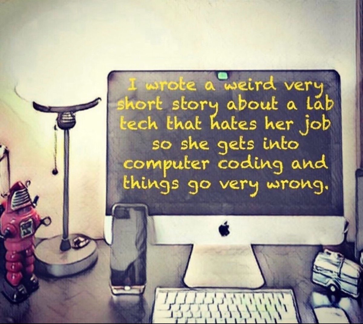 WhooshStory's tweet photo. “Whoosh - A Cautionary Tale about Job Change and the Tech Industry” #IAN1 #vvs #writers #flashfiction #jobsearch #jobs #tech #computers #coding #python #scriptkitty #hacker #hackerculture on my blog https://t.co/obPrrdhlGz https://t.co/2f3L54zTog