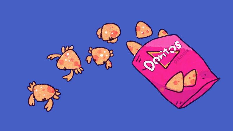 fikaole's tweet photo. Dorito crab https://t.co/XByeiu0Zes