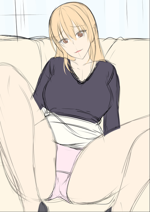 #このタグを見た人はラフ画とその完成絵を見せる
カラーラフと完成絵。 