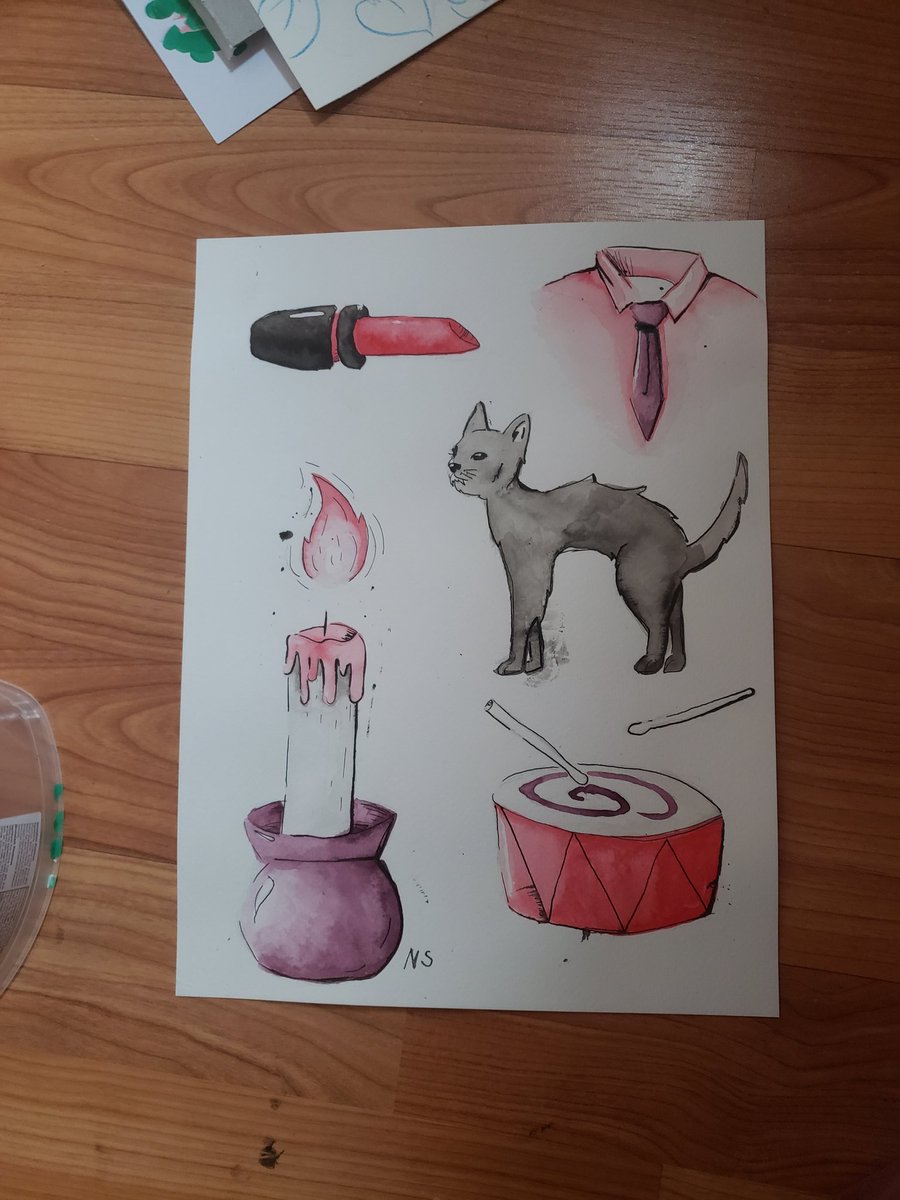 eggnogart's tweet photo. some more pieces done with ink https://t.co/rGwTy7MVc1