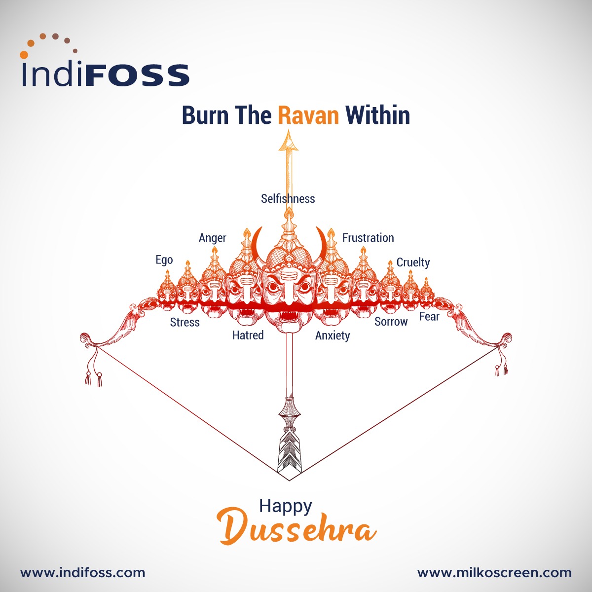 indiFOSS's tweet photo. Let's defeat all impurities and endeavour towards our pure form. Let's burn the Ravan within.
IndiFOSS wishes all a safe, pious & pure Dessehra !
#Dussehra | #IndiFOSS | #FOSS | #Bioeasy https://t.co/d6meOw9S9f