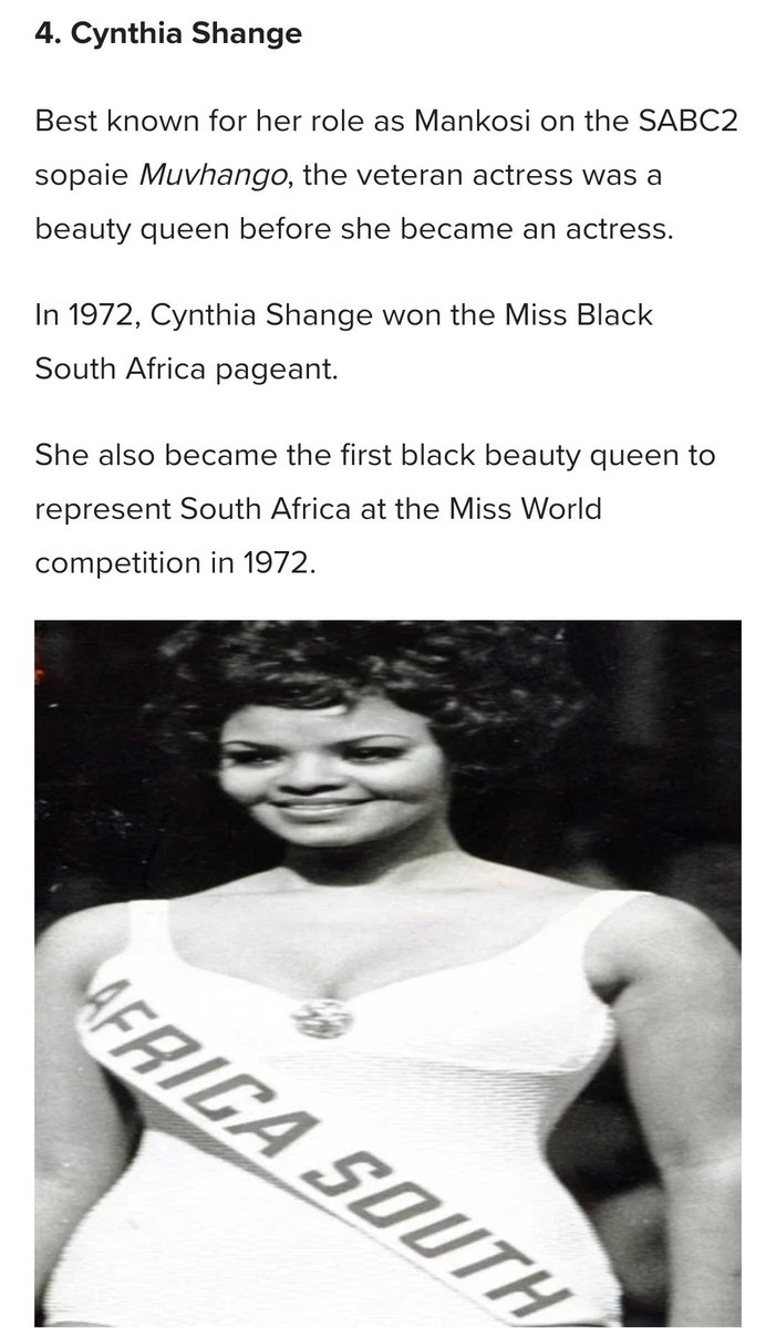 Imagine having two parallel pageants in a country. African country. Apartheid was not only stupid, it was stupid