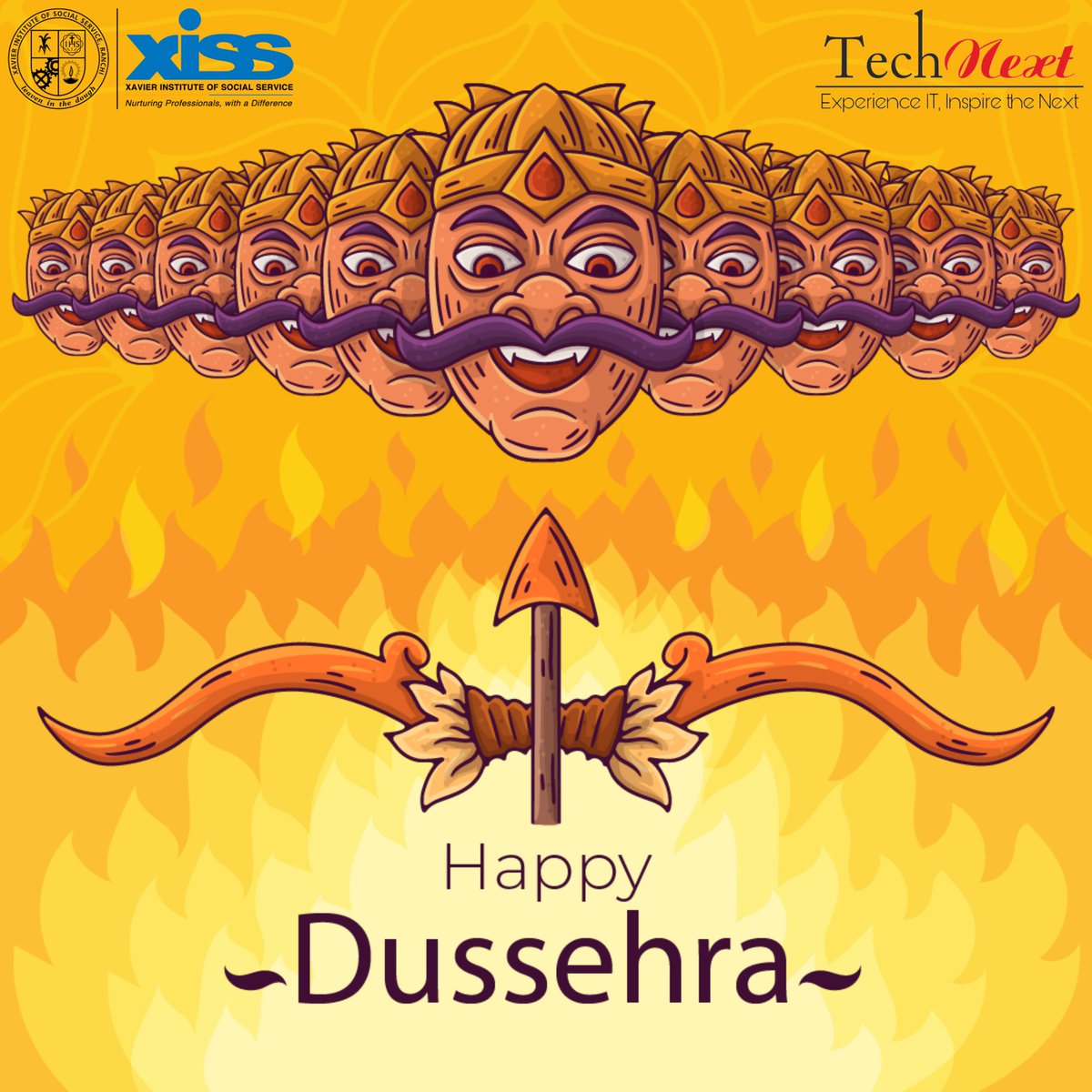 TechNextXiss1's tweet photo. Dussehra, also known as Vijayadashami is an important festival.
It is believed that, on this very day, lord Rama had defeated King Ravana and conquered victory over evil forces.

XISS Family and Team Technext wish everyone a very #HappyDussehra.

#XISS_IT 
#TECHNEXT https://t.co/TagPJ6P1JX