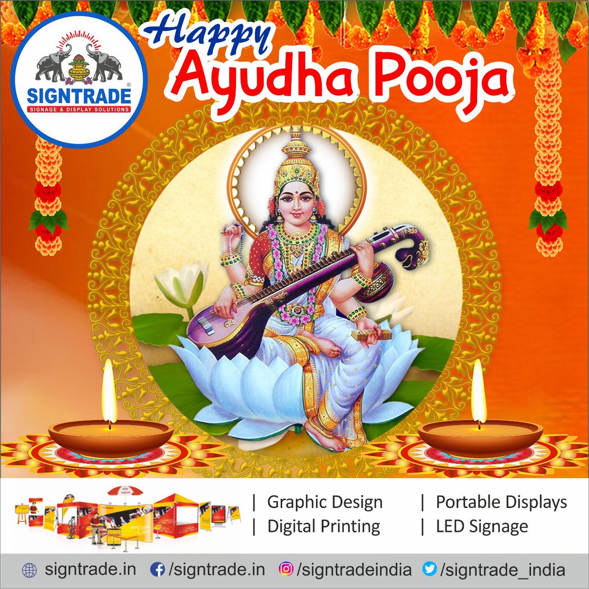 SIGNTRADE_INDIA's tweet photo. SIGNTRADE wishes happy AYUDHA POOJA.
#signtradeindia #happyayudhapooja #happydussehra #happydurgapuja https://t.co/5bhUydD0kW