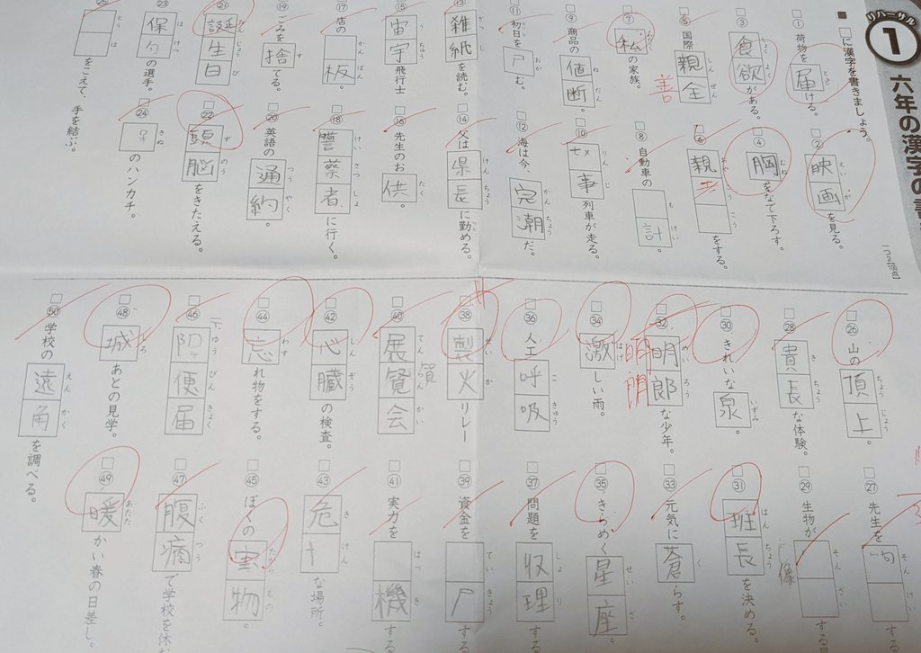 姉に漢字テストの結果送ったら……

気持ち悪い漢字テストって何(⊙ө⊙)
でも人生で一番書けた＼＼\ꐕ ꐕ ꐕ//／／
のびしろのびしろ٩( ᐖ )۶しろしろ