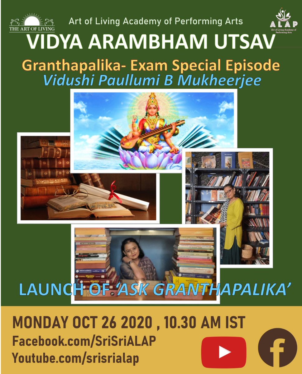 PaullumiM's tweet photo. Tomorrow 10.30 am IST 
#artofliving #granthapalika #Askgranthapalika #YouTube #Facebook #srisrialap https://t.co/IM3qPGeWoQ