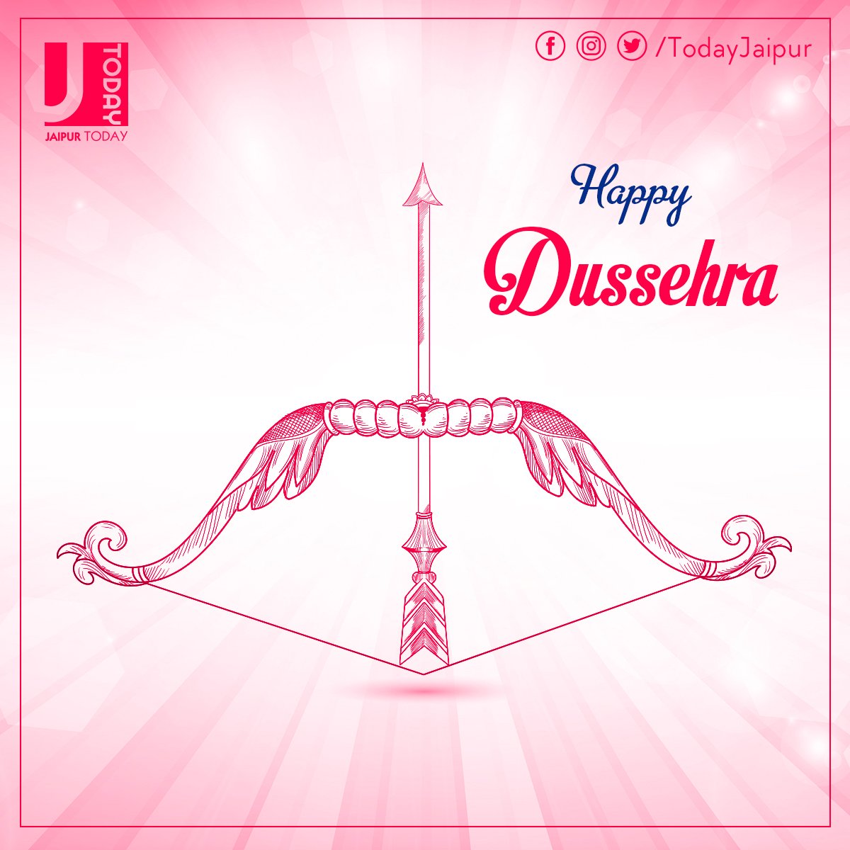TodayJaipur's tweet photo. Wishes you a very Happy Dussehra. 

#JaipurToday #HappyDussehra  #Dussehra #Vijayadashami #Dussehra2020 #विजयादशमी https://t.co/7E6V1frD4w