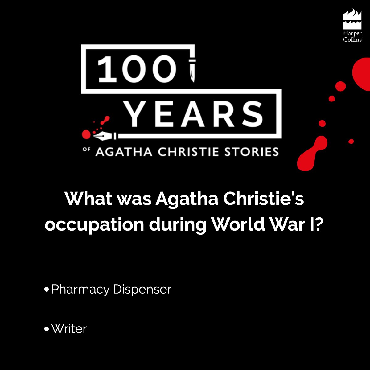 #ContestAlert
The final question for the #100YearsOfChristie #Quiz. Answer all the questions correctly to win an exciting prize!
@agathachristie
