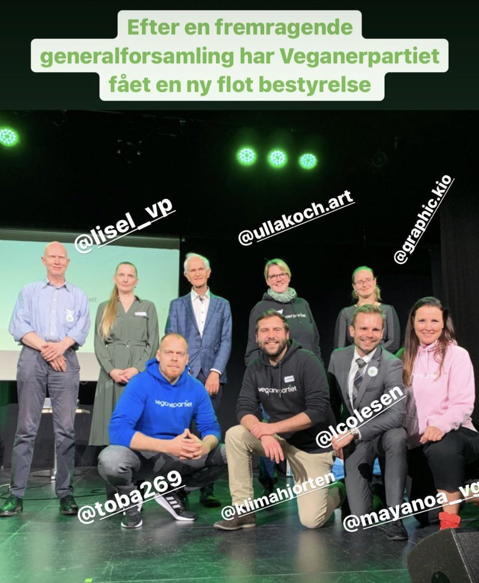 levedygtigt's tweet photo. Velkommen til den nye hovedbestyrelse 👏🏼💚 #listeG #dkpol #veganerpartiet #vgpt https://t.co/kHRmZK4yr7