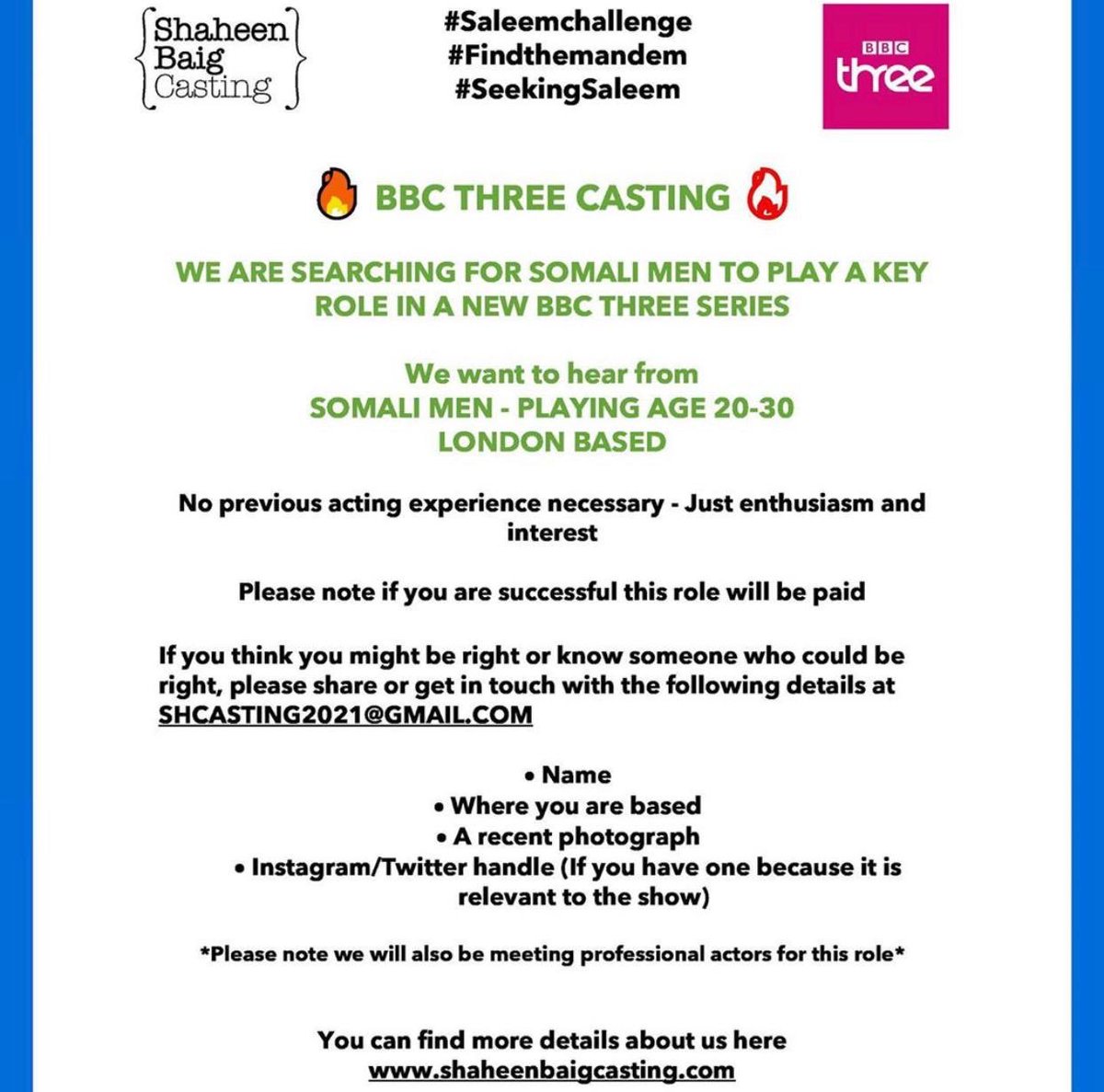 121netlifeking's tweet photo. 👉Casting call for @bbcthree 👈
🗣🗣🗣🗣🗣🗣🗣🗣🗣🗣🗣 https://t.co/PwzTsVOLAq