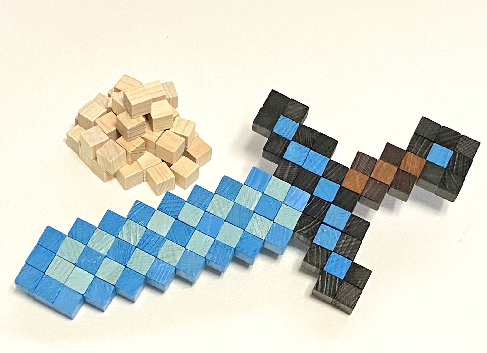 Sappoi さっぽい 立体アイロンビーズ 木材ブロックでダイヤの剣作ってみました マイクラ マインクラフト Minecraft 木材ブロック 木材アート Pixel Pixelart T Co Jd0ruefpm0 Twitter
