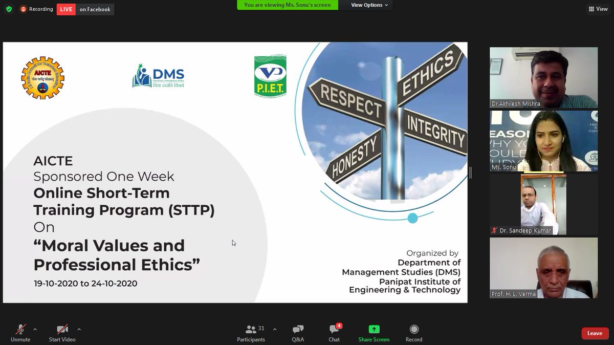 PIETPanipat's tweet image. This STTP aimed at training participants regarding the adoption of ethical practices &amp;amp; its promotion to foster the significance of Moral Values through educating the professionals. 24 Oct themed at “ Moral Values &amp;amp; Professional Ethics”
#panipatinstituteofengineeringandtechnology