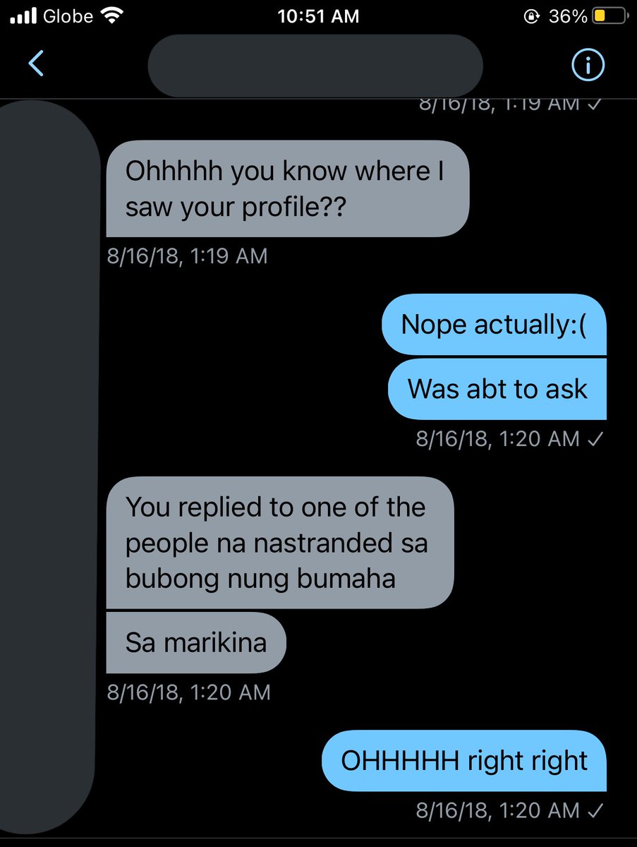 like i said, P talks in a very flattering way. P asked me where i lived at tatanga-tanga ko namang sinabi kung saan. Dito ko rin nalaman na they saw my acc when I replied to a person’s twt asking for help kasi her family got stranded on top of their roof cuz it flooded heavily-