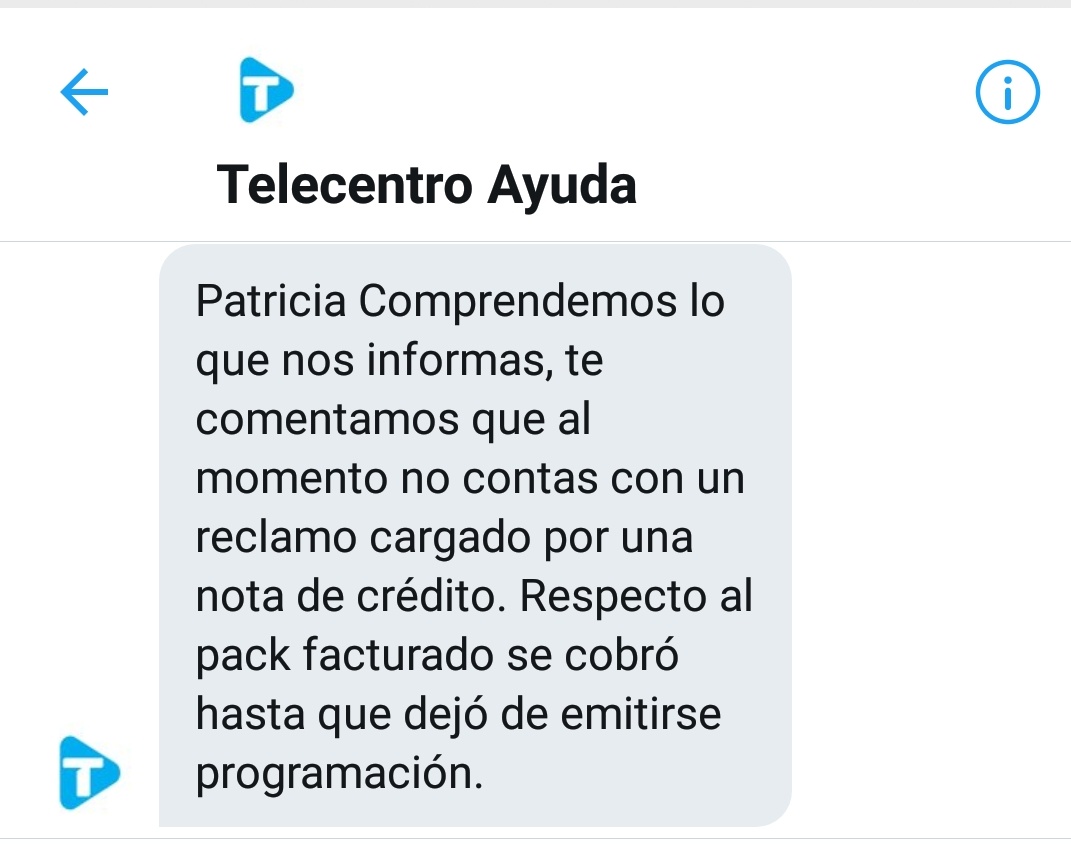 patry__gomez's tweet photo. @TeleCentroAr me dice que me cobraron el pack fútbol en un mes que no había fútbol pero que como no tienen registrados reclamos, no se cómo si hice x lo menos 15 en mi registro, entonces parece que quedarse con el dinero de algo que no correspondía cobrar, estaría bien🤔 #Harta https://t.co/iw8nSJphzW