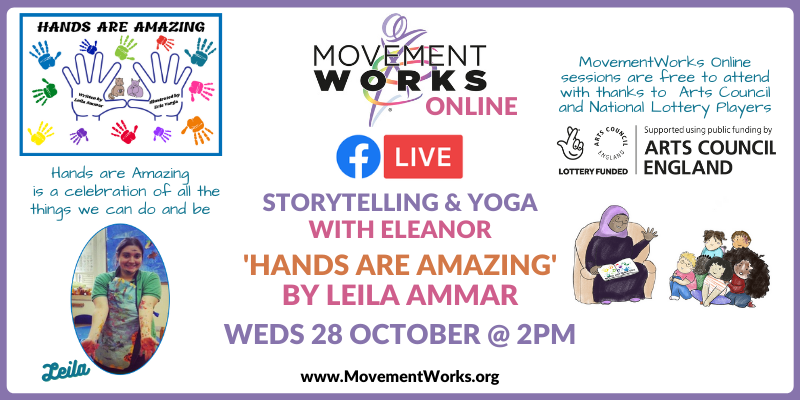 EY_Matters's tweet photo. So looking forward to watching this on Weds afternoon! Don't miss out on @MovementWorksEd Storytelling & Yoga on Facebook Live with Eleanor featuring @Booky_Lillz book #HandsAreAmazing with fab illustrations by @ErisVarga #EYMatters https://t.co/X8OngGQuf7 #ActionforLearning https://t.co/7ln5mDcVRa