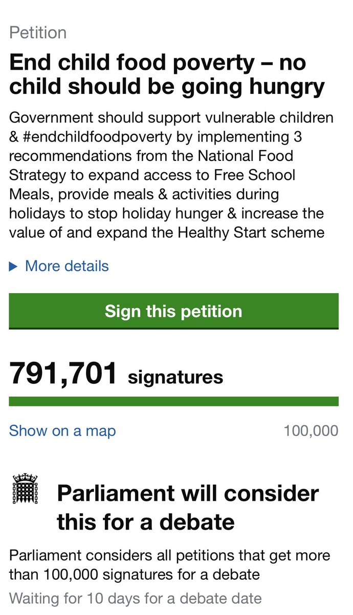 Childrensfood's tweet photo. Nearly 800,000 people have now signed @MarcusRashford’s petition - can we make it a cool million by the end of the weekend? We reckon  so! Pls sign, share, tag, RT - whatever it takes! 🙏 #FreeSchoolMeals #ENDCHILDFOODPOVERTY https://t.co/x1LWKJmFex
