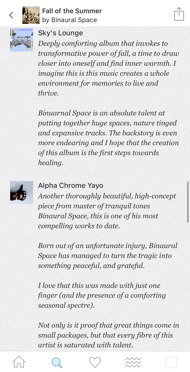 And I’ve made some music, too.The recent album Fall of the Summer was released 3 weeks ago.My wonderful fans say lovely things about it. For example that it is a “deeply comforting album” ( @SkyYAMAHA) from master of tranquil tones” ( @alphachromeyayo). https://binaural-space.bandcamp.com/album/fall-of-the-summer