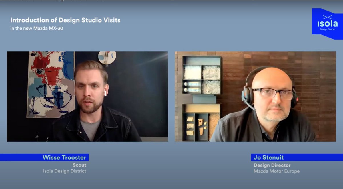 Click on the link to watch the live talk with Design Director Jo Stenuit from <a href="/Mazda_Europe/">Mazda Motor Europe</a> I hosted for Isola Design District during <a href="/dutchdesignweek/">Dutch Design Week</a> 2020 youtu.be/UgItdejb-NU

#ddw20 #heyddw #mazda #ev #design #sustainability
