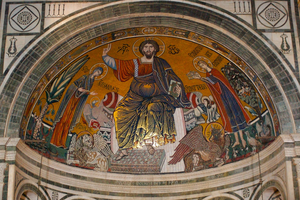 Jos192's tweet photo. Recordamos hoy a S #Miniato de #Florencia que padeció martirio bajo Decio, allá por 250.
Mosaico, Pantocrátor con Virgen y S Miniato, Ábside Basílica S Miniato, Florencia https://t.co/KL1scIVF97