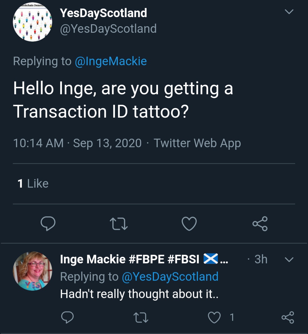 48. It's a month into the Long Walk To Freedom but they've stalled on 505 signatures on the Digital Covenant blockchain. Maybe  @yesdayscotland promoting a personal ID number tattoo has scared the Bejesus out people.  #lwtf